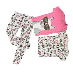 CARTERS GIRLS Sz 6 3 PC CHILLIN BEFORE BEDTIME PAJAMA SET Cool Puppy Pink White